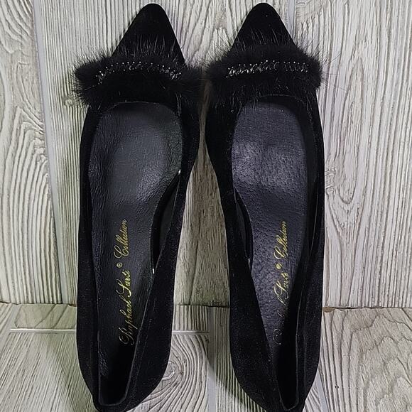 Raphael Sarti Black Velvet Shelly Heels Womens Size 39 US 8.5-9 NEW - Picture 6 of 13